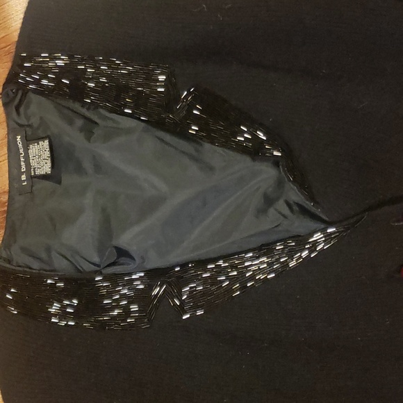 I.B.Diffuson black beaded sweater size Small - Picture 2 of 7